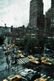 Rain in a city